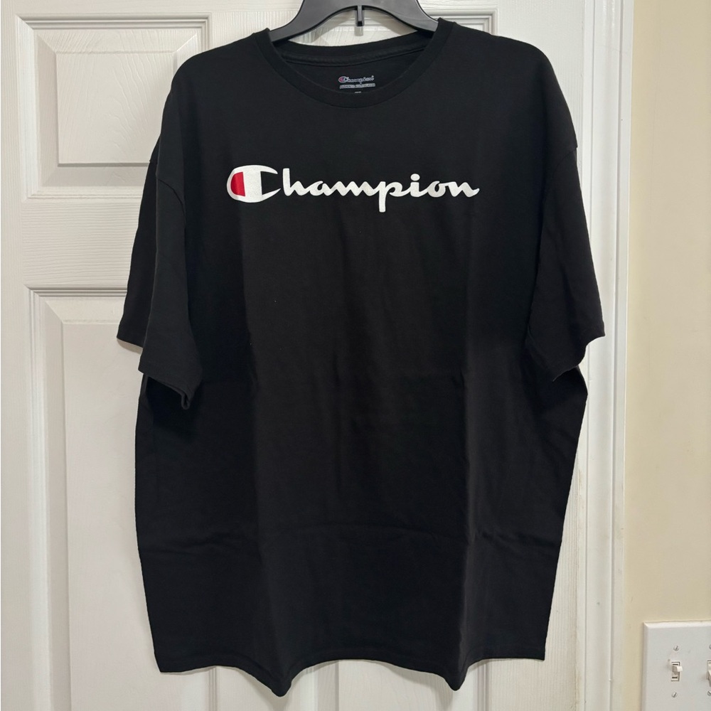 Champion Men's Black Tee with Logo